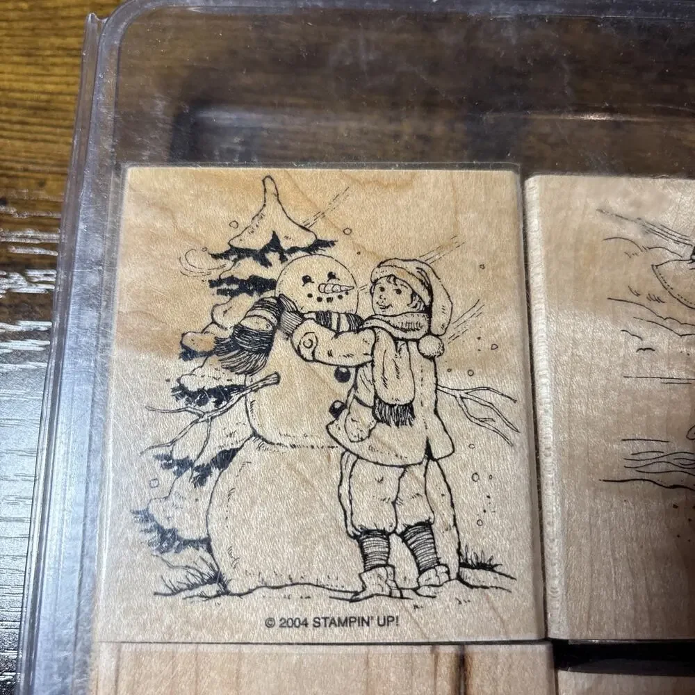 Stampin’ Up Rubber Wood Stamp Set FOUR SEASONS Crafts Scrapbooking 2004